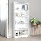 vidaXL Estantería de 5 niveles contrachapada blanco brillo 80x24x175cm vidaXL Estantería de 5 niveles contrachapada blanco brillo 80x24x175cm