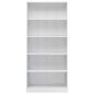 vidaXL Estantería de 5 niveles contrachapada blanco brillo 80x24x175cm vidaXL Estantería de 5 niveles contrachapada blanco brillo 80x24x175cm
