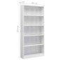 vidaXL Estantería de 5 niveles contrachapada blanco brillo 80x24x175cm vidaXL Estantería de 5 niveles contrachapada blanco brillo 80x24x175cm