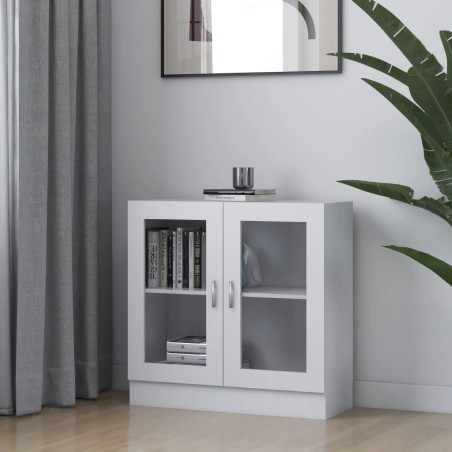 vidaXL Vitrina de madera contrachapada blanco 82,5x30,5x80 cm