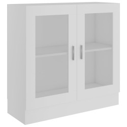 vidaXL Vitrina de madera contrachapada blanco 82,5x30,5x80 cm