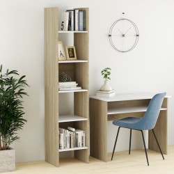 vidaXL Estantería de madera contrachapada blanco y roble 40x35x180 cm