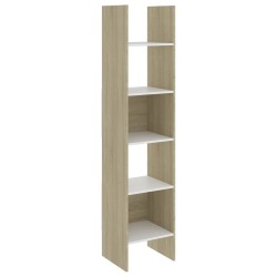 vidaXL Estantería de madera contrachapada blanco y roble 40x35x180 cm