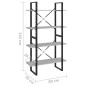 vidaXL Estantería de 4 niveles contrachapada gris hormigón 80x30x140cm vidaXL Estantería de 4 niveles contrachapada gris hormigón 80x30x140cm