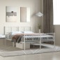 vidaXL Estructura cama metal con cabecero y estribo blanco 120x190 cm vidaXL Estructura cama metal con cabecero y estribo blanco 120x190 cm