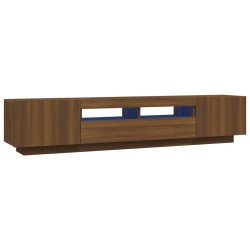 vidaXL Set muebles TV con LED 2 pzas madera contrachapada roble marrón