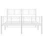 vidaXL Estructura cama metal con cabecero y estribo blanco 120x190 cm vidaXL Estructura cama metal con cabecero y estribo blanco 120x190 cm