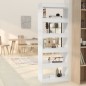 vidaXL Estantería/divisor madera ingeniería blanco brillo 60x30x166 cm