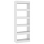 vidaXL Estantería/divisor madera ingeniería blanco brillo 60x30x166 cm