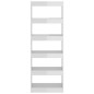 vidaXL Estantería/divisor madera ingeniería blanco brillo 60x30x166 cm