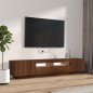 vidaXL Set muebles TV con LED 2 pzas madera contrachapada roble marrón vidaXL Set muebles TV con LED 2 pzas madera contrachapada roble marrón