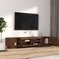 vidaXL Set muebles TV con LED 2 pzas madera contrachapada roble marrón vidaXL Set muebles TV con LED 2 pzas madera contrachapada roble marrón