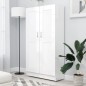 vidaXL Estantería madera contrachapada blanco brillo 82,5x30,5x150 cm vidaXL Estantería madera contrachapada blanco brillo 82,5x30,5x150 cm