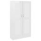 vidaXL Estantería madera contrachapada blanco brillo 82,5x30,5x150 cm vidaXL Estantería madera contrachapada blanco brillo 82,5x30,5x150 cm