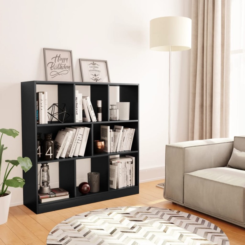 vidaXL Estantería librería madera contrachapada negro 97,5x29,5x100cm vidaXL Estantería librería madera contrachapada negro 97,5x29,5x100cm