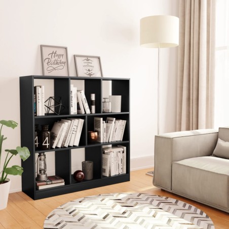 vidaXL Estantería librería madera contrachapada negro 97,5x29,5x100cm