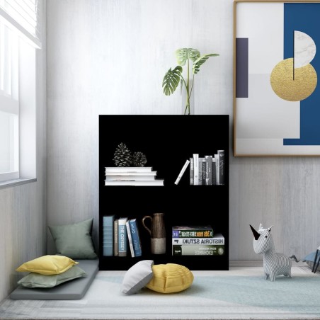vidaXL Estantería de madera contrachapada negro 60x24x74,5 cm