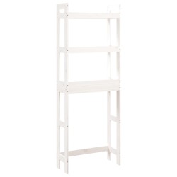 vidaXL Estante de baño madera maciza de pino blanco 63x26x171 cm