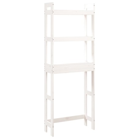vidaXL Estante de baño madera maciza de pino blanco 63x26x171 cm