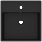 vidaXL Lavabo lujoso cuadrado rebosadero cerámica negro mate 41x41 cm vidaXL Lavabo lujoso cuadrado rebosadero cerámica negro mate 41x41 cm