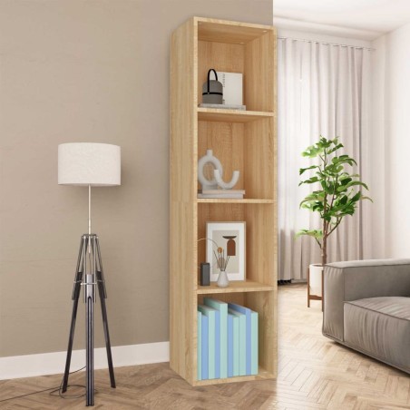 vidaXL Estantería libros/mueble TV contrachapada roble 36x30x143 cm