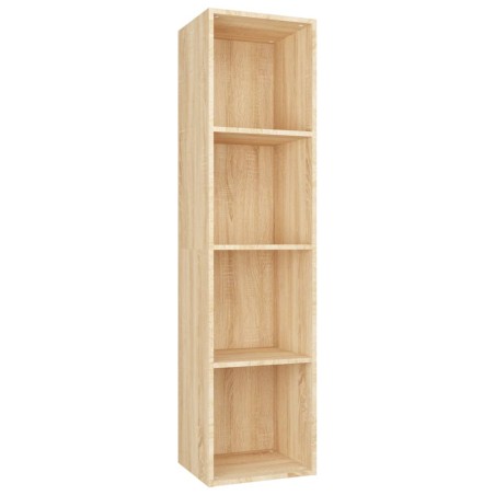 vidaXL Estantería libros/mueble TV contrachapada roble 36x30x143 cm