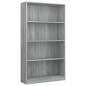 vidaXL Estantería de 4 niveles contrachapada gris Sonoma 80x24x142cm vidaXL Estantería de 4 niveles contrachapada gris Sonoma 80x24x142cm