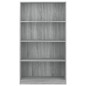 vidaXL Estantería de 4 niveles contrachapada gris Sonoma 80x24x142cm vidaXL Estantería de 4 niveles contrachapada gris Sonoma 80x24x142cm
