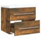 vidaXL Mueble de baño con lavabo madera contrachapada roble ahumado vidaXL Mueble de baño con lavabo madera contrachapada roble ahumado