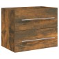vidaXL Mueble de baño con lavabo madera contrachapada roble ahumado vidaXL Mueble de baño con lavabo madera contrachapada roble ahumado
