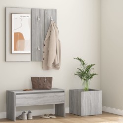 vidaXL Set de muebles de recibidor madera contrachapada gris Sonoma