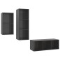 vidaXL Muebles de salón 3 piezas madera de ingeniería gris brillo