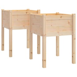 vidaXL Jardineras 2 uds madera maciza de pino 50x50x70 cm