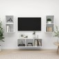 vidaXL Juego de muebles de salón 3 pzs madera ingeniería blanco brillo vidaXL Juego de muebles de salón 3 pzs madera ingeniería blanco brillo