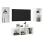 vidaXL Juego de muebles de salón 3 pzs madera ingeniería blanco brillo vidaXL Juego de muebles de salón 3 pzs madera ingeniería blanco brillo