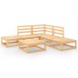 vidaXL Juego de muebles de jardín 6 piezas madera maciza de pino
