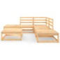 vidaXL Juego de muebles de jardín 6 piezas madera maciza de pino