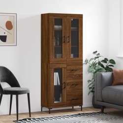 vidaXL Aparador alto madera contrachapada marrón roble 69,5x34x180 cm