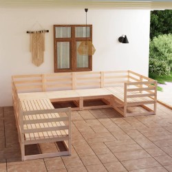 vidaXL Juego de muebles de jardín 8 piezas madera maciza de pino