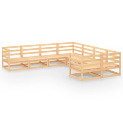 vidaXL Juego de muebles de jardín 8 piezas madera maciza de pino