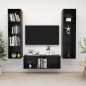 vidaXL Muebles de salón 3 piezas madera de ingeniería negro con brillo