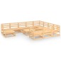 vidaXL Juego de muebles de jardín 12 piezas madera maciza de pino vidaXL Juego de muebles de jardín 12 piezas madera maciza de pino