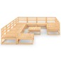 vidaXL Juego de muebles de jardín 12 piezas madera maciza de pino vidaXL Juego de muebles de jardín 12 piezas madera maciza de pino