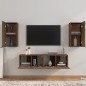 vidaXL Set de muebles para TV 4 pzas madera contrachapada marrón roble
