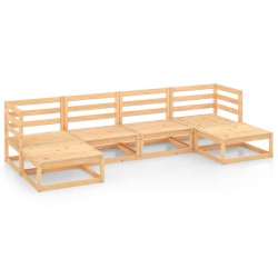 vidaXL Juego de muebles de jardín 6 piezas madera maciza de pino