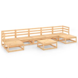 vidaXL Juego de muebles de jardín 8 piezas madera maciza de pino