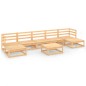 vidaXL Juego de muebles de jardín 8 piezas madera maciza de pino vidaXL Juego de muebles de jardín 8 piezas madera maciza de pino
