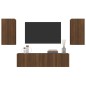 vidaXL Set de muebles para TV 4 pzas madera contrachapada marrón roble