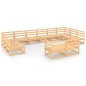 vidaXL Juego de muebles de jardín 12 piezas madera maciza de pino vidaXL Juego de muebles de jardín 12 piezas madera maciza de pino