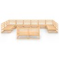 vidaXL Juego de muebles de jardín 12 piezas madera maciza de pino vidaXL Juego de muebles de jardín 12 piezas madera maciza de pino